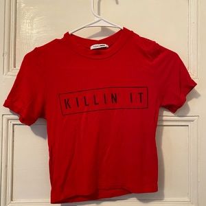 Red crop top